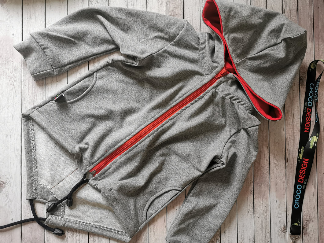 Zip hoodie with CROCO tape