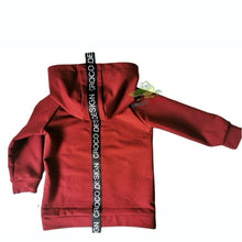 Load image into Gallery viewer, Maroon hoodie with Croco tape.
